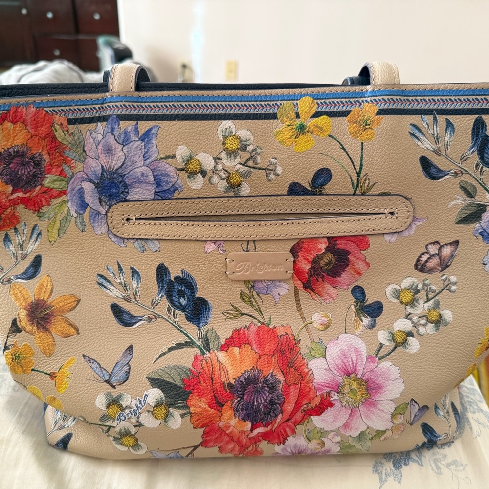 Brighton Floral Beige Tote Bag with wallet